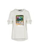 INTERACT: T-shirt in ivory with art-print
