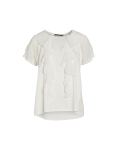 LUCKY DIP: T-shit in cotton and voile with ruffle front