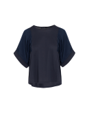 SEGMENT: T-shirt ampia in cotone e cupro navy