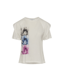 ILLUSIVE: T-shirt con spalla strutturata e stampa frontale