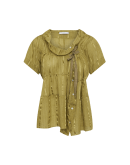 POETRY: Green striped chiffon top with off-centre buttons