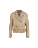 SUPERSEDE: Summer biker jacket in shaded beige leather
