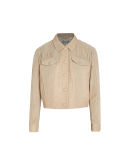 HASHTAG: Beige super soft suede and leather jacket with fringe
