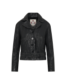 WINNING: Vintage look black leather jacket
