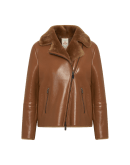 BEDLAM: Fawn luxury biker-style shearling jacket