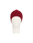 FELICITY: Red cable stitched bobble hat