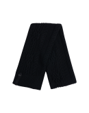 HUMBLE: Sciarpa in lana nera con motivo intrecciato