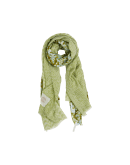GLORIOUS: Scarf in panels of green complementary prints