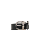 ORBIT: Cintura nera con anelli argentati