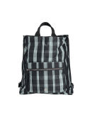 OFF CHANCE: Backpack in black and pale blue tech check