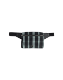 WATHFUL: Belt bag in black and pale blue tech check