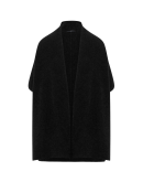 PRUDENCE: Shawl-gilet in black wool alpaca