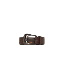 THEORETICAL: Cintura marrone con fori ritagliati con motivo a foglie decorative