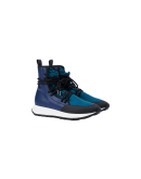 DRIFTER: Sneakers alte blu e ottanio con suola a zeppa