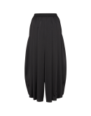 PRANCE: Pantaloni neri ampi drappeggiati in raso tecnico