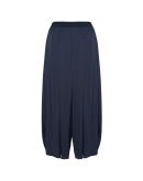 PRANCE: Pantaloni blu navy ampi drappeggiati in raso tecnico