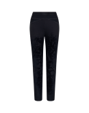 HI-LAY-OUT: Skinny-fit navy twill pants with flock print