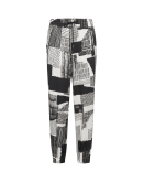 FROLICSOME: Jogger pant in "Marker" printed tech satin