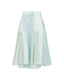 MEMORY: Aqua taffeta skirt with hip basque and pleats