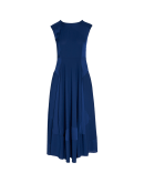 SENTIMENT: Sleeveless dress in blue technical satin back crêpe