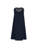HOITY: Trapeze line "tennis" dress in navy embroidered tech mesh