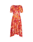 DEVOTEE: Fit and flare dress in floral printed Sensitive®