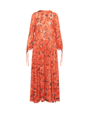 CREATIVITY: Maxi dress in floral printed satin and georgette