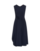 GRACEFUL: Ärmelloses Kleid mit Nadelstreifen und mit Applikation aus Spitze