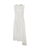 EMOTION: Ärmelloses, elfenbeinfarbenes Kleid mit spiralförmiger Konstruktion
