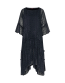 TREAT: Drop waist dress in flock printed georgette