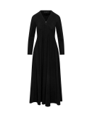 GARLAND: Black maxi dress with zip front