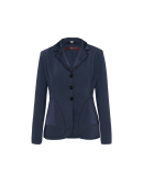 NOTICE: Multi panel tailored jacket in navy tech cady and satin