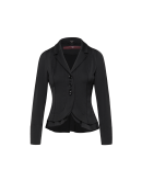 GESTURE: Black shawl collar jacket in tech crêpe