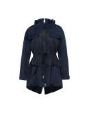 ENDEAVOUR: Navy parka with double layer skirt