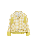 EQUATION: Short swing-back jacket in oversize gingham yellow and white check