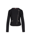 GLARE: Black jacquard tech-jersey jacket with biker details