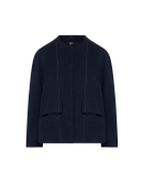 SCHOLAR: Collarless cocoon shape jacket