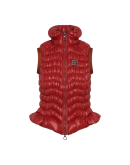 ENDORSE: Terracotta padded gilet with funnel neck