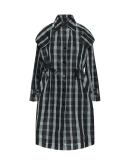 MIMICRY: Summer-weight raincoat in black and pale blue check