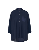 GOSSIP: Camicia oversize in raso tecnico blu navy
