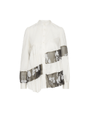 IDENTIFY: Spiral-cut flared shirt in crêpe and organza
