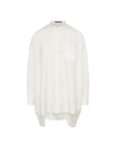 GOSSIP: Ivory long shirt with sun-ray pleats side panels