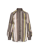 OBSERVE: Stand collar shirt in striped crêponne