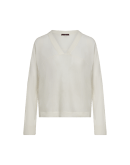 NOWHERE: Ivory v-sweater in semi-sheer and fine knit