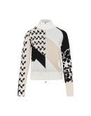 EUPHORIC: Cardigan con pattern multiplo avorio, nero e beige
