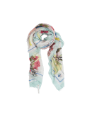 PANACHE: Ivory scarf with botanical floral print