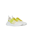 COURANT: Ivory high-tech sneaker with yellow details