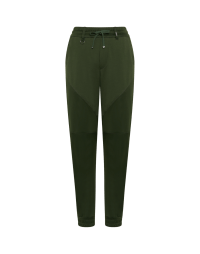 JETTISON: Slim fit jogger pants in matt and shine jersey