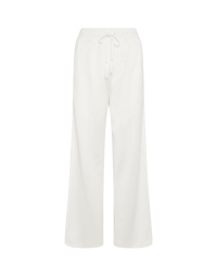 DEDICATE: Pull-on palazzo pants in white shiny jersey