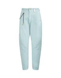 RUNAWAY: Baggy pant in super-bleached denim over dyed in pale blue